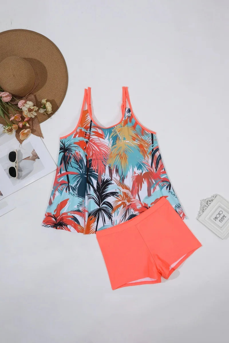 VigoJany 2025 Traje de baño brasileño de dos piezas con estampado sexy de talla grande para mujer, tankini con tirantes y escote en V, traje de baño grande para playa