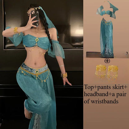 Role Playing Sexy Western Region Dancer Peacock Princess Greek Goddess Costume Hot Egyptian Indian Dancer Exotic Costume Stage