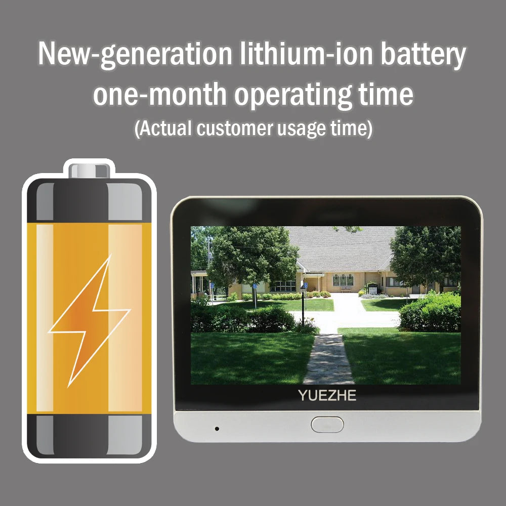 Yuezhe 3MP icam365 Peephole Doorbell Camera Wifi 4.3 Inch Digital Video Door Bell Security Smart Home Night PIR Wireless Bell