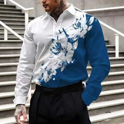 Camisa de manga larga de negocios para hombre, de alta calidad, cómoda, con botones, estilo elegante y a rayas.