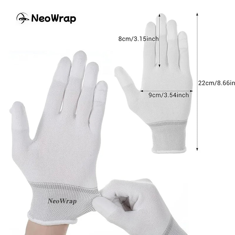 Guantes de vinilo para coche, de nailon recubierto de PU, antiestáticos, con punta de los dedos, antipolvo, para tintado de ventanas, herramientas de instalación de película