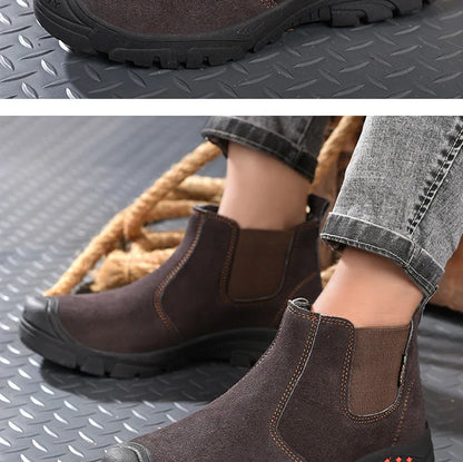 Anti Smashing And Anti Piercing Suede Safety Shoes Men's Steel Toe Cap Protection Work Shoes Fashion Scarpe Antinfortunistiche