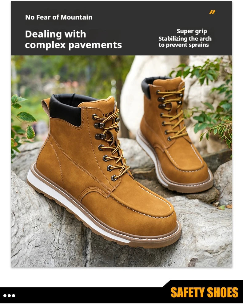 Calzado de seguridad para hombre, resistente a impactos, perforaciones y desgaste. Botas de trabajo antideslizantes de caña alta, ideales para exteriores, fábricas y trabajos de protección.