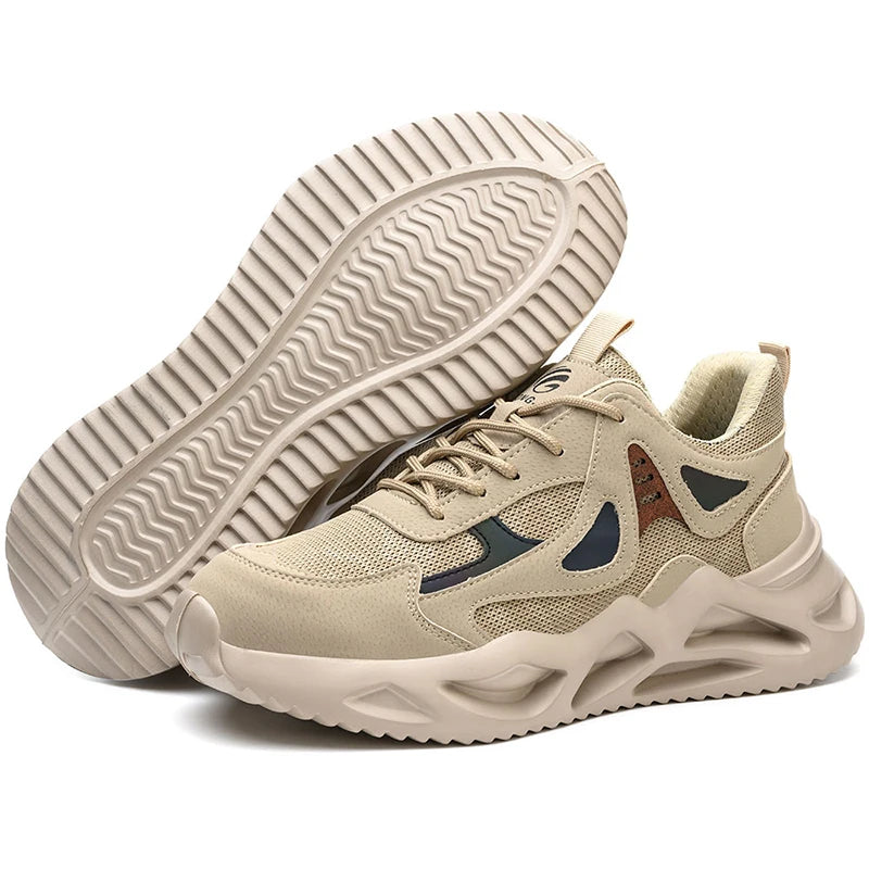 Zapatos de seguridad ligeros para hombre y mujer, zapatos de trabajo con puntera de acero, botas de trabajo, zapatillas deportivas transpirables para hombre y mujer, botas tácticas