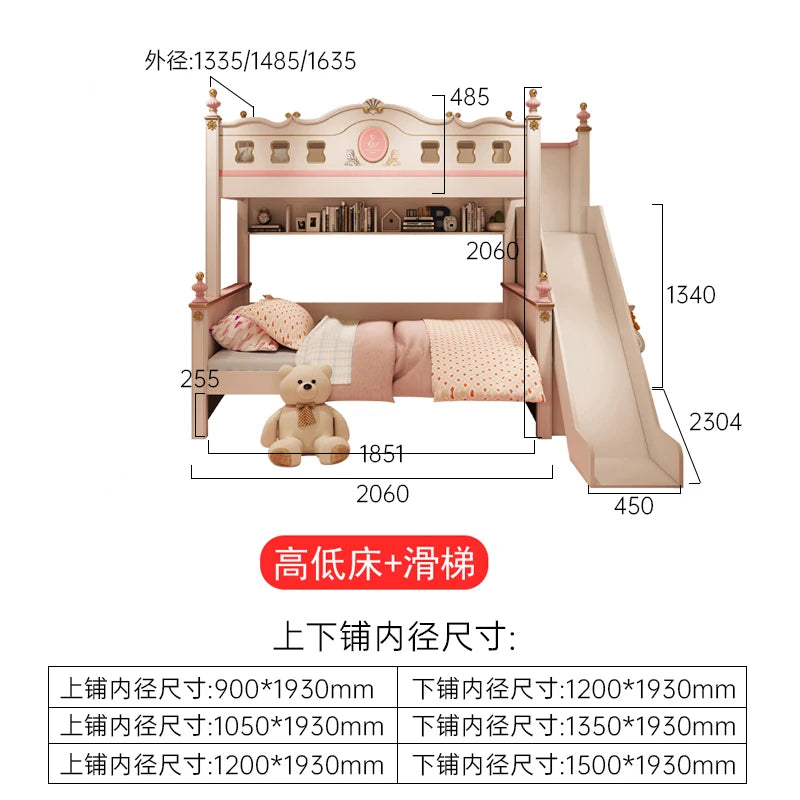 Cama alta deslizante con cajones de almacenamiento, modernas bases de lujo, literas principales para niños, cama de día blanca para niña, muebles de dormitorio