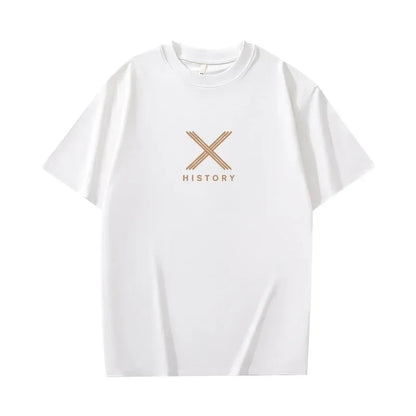Camiseta de manga corta para hombre tendencia de verano 100% algodón con media manga americana 2025 nueva camiseta casual estilo Hong Kong T