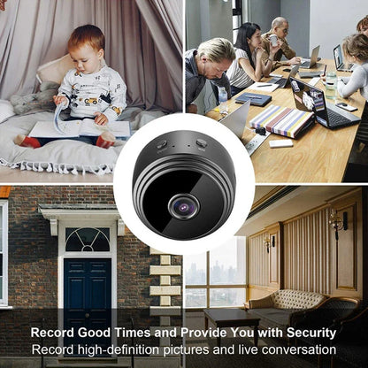 Minicámara WiFi de 9 pulgadas, grabadora de video inalámbrica, grabadora de voz, cámara de monitoreo de seguridad para el hogar inteligente para bebés y mascotas.