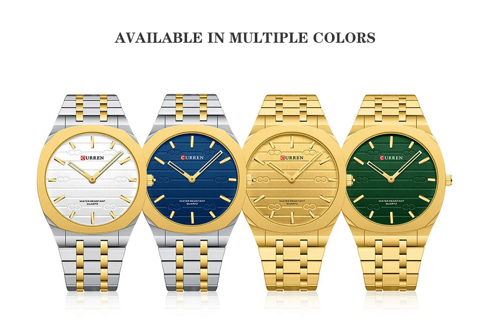 Reloj de cuarzo fino de la marca de moda CURREN, relojes de pulsera sencillos y personalizados con esfera de 38 mm resistente al agua