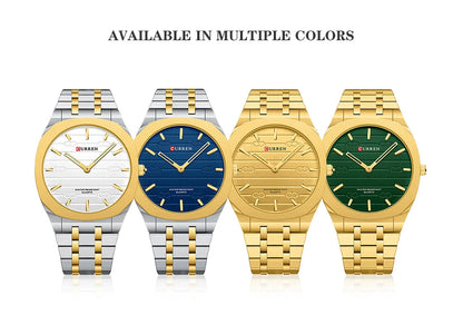 Reloj de cuarzo fino de la marca de moda CURREN, relojes de pulsera sencillos y personalizados con esfera de 38 mm resistente al agua