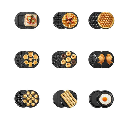 Máquinas para hacer waffles. Máquina de desayuno multifuncional. Máquina para hacer waffles desmontable. Máquina para hacer sándwiches. Máquina para hacer donas. Máquina para hacer desayuno casero.