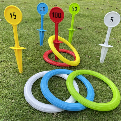 1 juego de anillos de lanzamiento para deportes de playa al aire libre, equipo de juego de césped, juegos de lanzamiento de anillos, adecuado para juegos en patios al aire libre