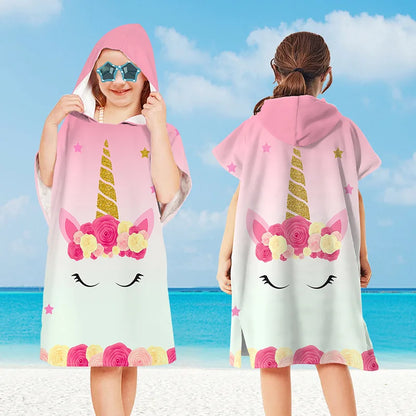 Accesorios para bebés, bata de baño con dibujos animados para niños, capa con capucha, toalla de playa, bata de baño con dibujos animados para bebés y niños.