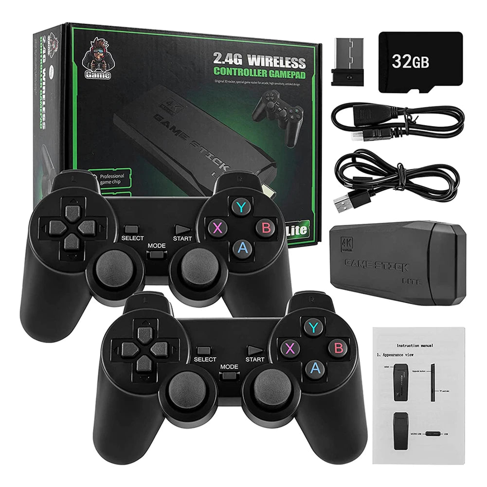 Consola de videojuegos Y6 con salida 4K HD y dos controladores inalámbricos 2.4G, más de 10 000 juegos para PSP/PS1/N64/CP1/CP2/CP3/Neogeo/GBX/MAME
