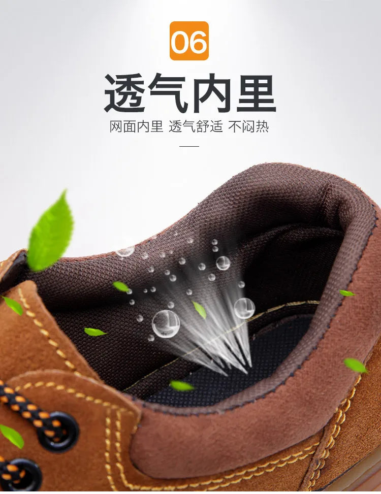 Calzado de seguridad laboral para hombres y mujeres. Antiaplastamiento, antiperforación, antideslizante y antiescaldaduras. Calzado de protección para soldadura eléctrica.