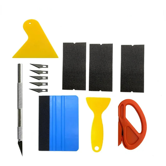 Kit de herramientas para envolver películas de automóviles, raspador, escobilla de goma, herramienta para envolver vinilo, kit de instalación de calcomanías para vehículos, accesorios para autos