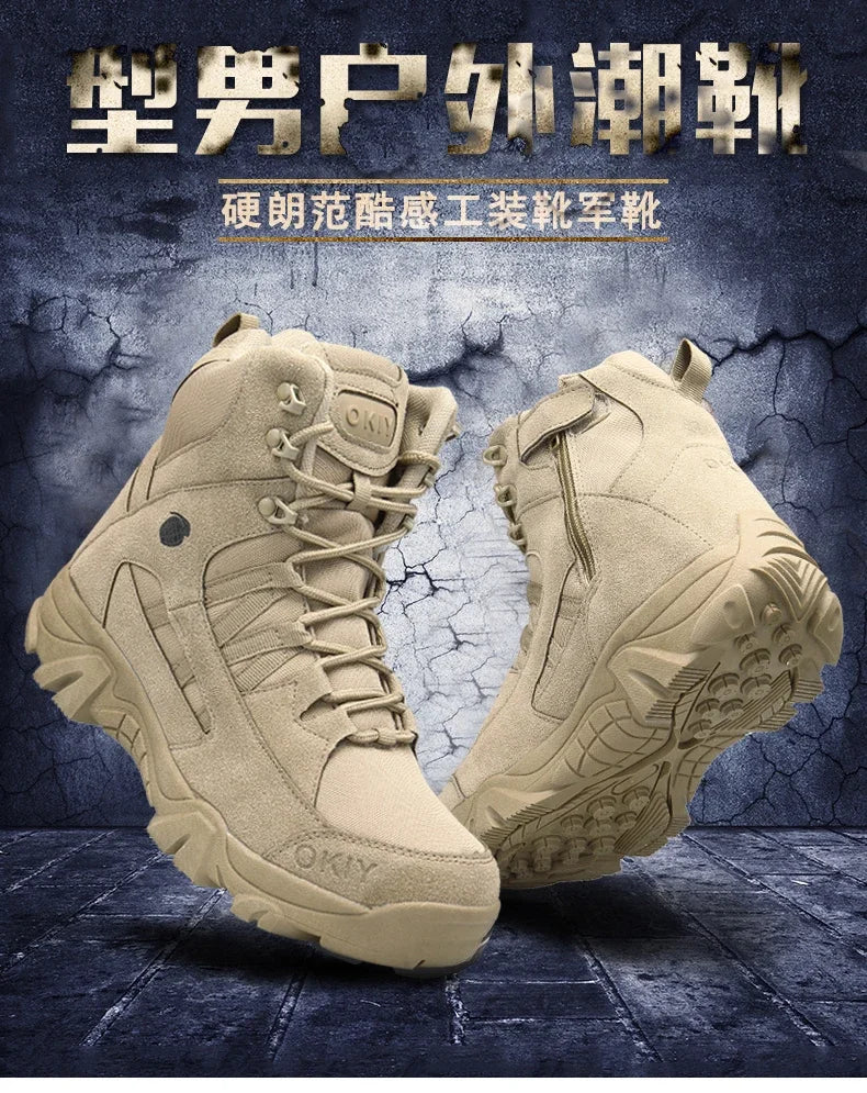 Botas tácticas para hombre con cordones, transpirables, estilo militar, botas del desierto, botas de senderismo y escalada, botas de seguridad unisex para caza y motociclismo.