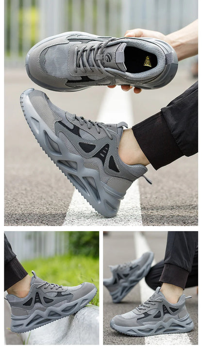 Zapatos de seguridad ligeros para hombre y mujer, zapatos de trabajo con puntera de acero, botas de trabajo, zapatillas deportivas transpirables para hombre y mujer, botas tácticas