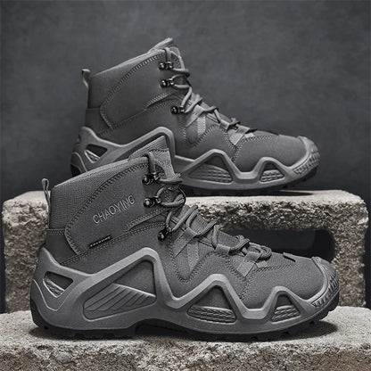 Botas tácticas para hombre con correas para entrenamiento de combate, impermeables, transpirables, ideales para senderismo y uso multifuncional en motocicleta.
