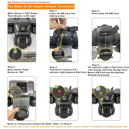 Cámara solar exterior V380Pro de 12 MP con IP 4G/WiFi, visión nocturna HD, seguimiento PTZ, detección de movimiento PIR y seguridad para el hogar (CCTV inteligente).