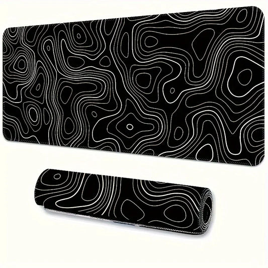 1 alfombrilla de ratón grande para escritorio, alfombrilla para juegos, alfombrilla con bordes cosidos y base de goma antideslizante, alfombrilla extendida.