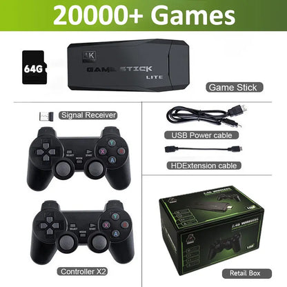 Consola de videojuegos retro M8 de 64 GB con 20 000 juegos integrados, mando inalámbrico, ideal como regalo de Navidad para niños.