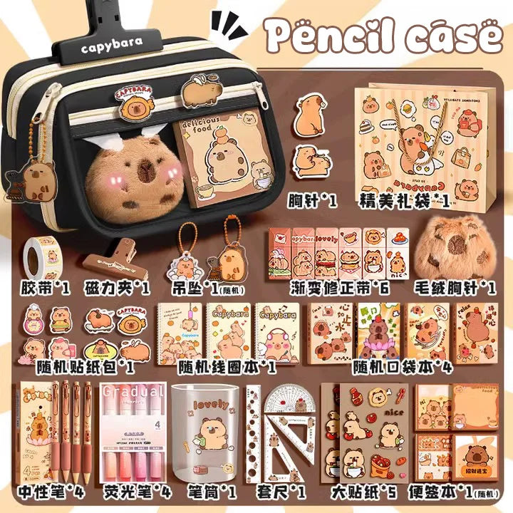 Set de útiles escolares, bonito estuche para lápices para niñas, papelería estética, accesorios útiles para el regreso a clases, kit escolar