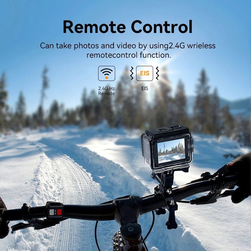 Cámara de acción 4K para exteriores con WiFi, grabación de vídeo en casco, 4K/30 FPS, WiFi, 2.0", 170 DGPS, zoom 4X, subacuática, impermeable, deportiva.