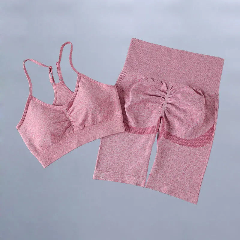 Conjunto deportivo para mujer, top deportivo, leggings de yoga, sujetador deportivo, leggings sin costuras para realce de glúteos.