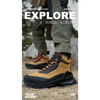 Zapatos de seguridad antisalpicaduras para hombre, botas de trabajo resistentes al desgaste, zapatos con punta de acero, zapatos protectores a prueba de pinchazos, zapatillas de seguridad