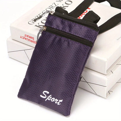 Bolsa deportiva inclinada para teléfono: bolsa multifuncional con correa ajustable de fibra de poliéster duradera, perfecta para uso diario, color aleatorio