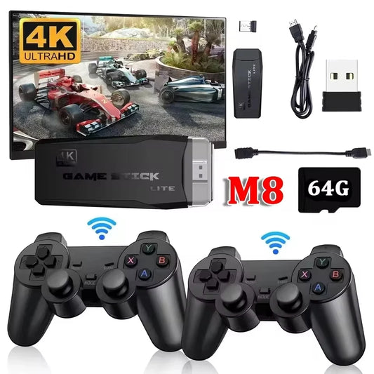 Consola de videojuegos con control inalámbrico 2.4G, 4K, alta definición, 64 GB, más de 20 000 juegos, juegos retro, regalo de Navidad para niños.