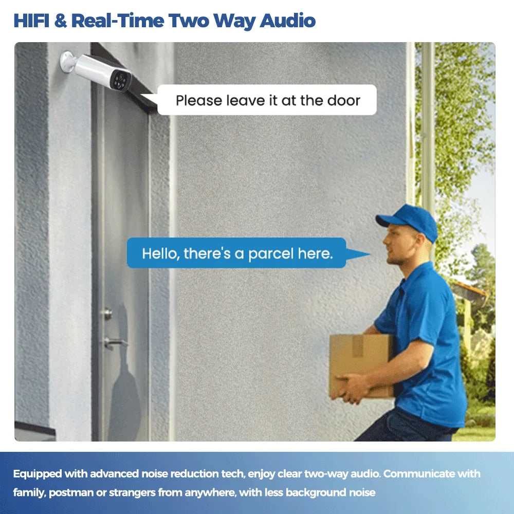 Cámara solar exterior ALEVIO, cámara de seguridad inalámbrica WiFi, 2.5K, ultra larga duración en espera, luz PIR, visión nocturna a color, detección por IA.