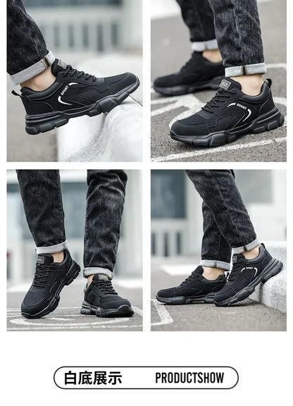 Zapatos de trabajo de seguridad transpirables para hombre – Zapatillas de verano a prueba de pinchazos con puntera de composite y protección aislante