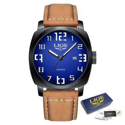 Reloj de hombre LIGE 2025, moda, negocios, casual, cuarzo, resistente al agua 30M, luminoso, fecha, lujo, relojes de pulsera, Reloj Hombre.