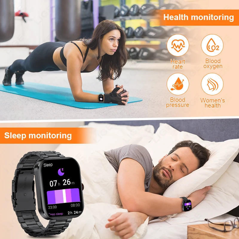 LIGE - Reloj inteligente para hombre, pantalla de 1,91 pulgadas, Bluetooth, llamadas, más de 100 modos deportivos, monitorización del sueño, resistente al agua, para mujer (regalo 2025)