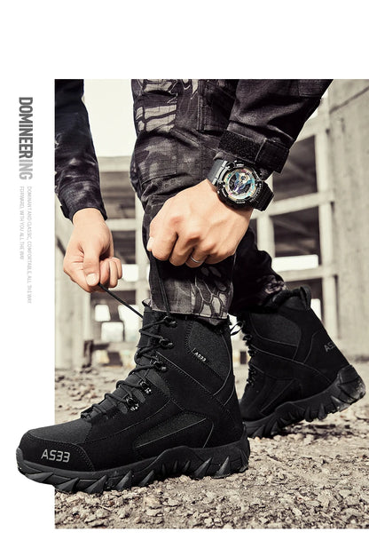 Botas de nieve para hombre de alta calidad, cálidas y de felpa, para invierno, para exteriores, con plataforma antideslizante.