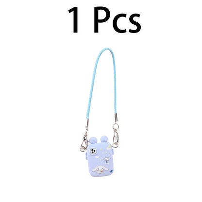 Accesorios para Labubu Accesorios para Crybaby Bolso para cámara de teléfono estilo dibujos animados Accesorios para muñecos de peluche Colgante Abanico Regalo de cumpleaños