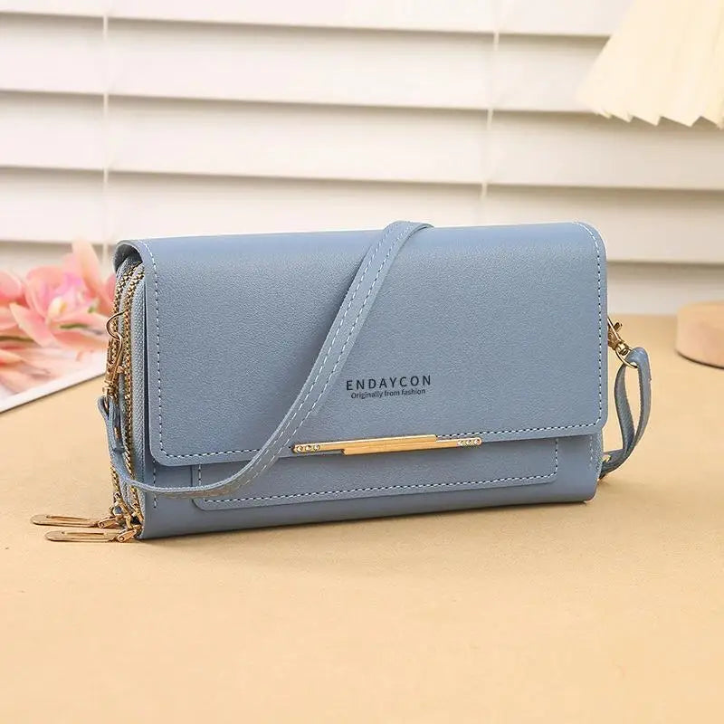 Nueva billetera para mujer, bolso de hombro multifuncional de estilo coreano, bolso de mano de longitud media y monedero con cremallera.