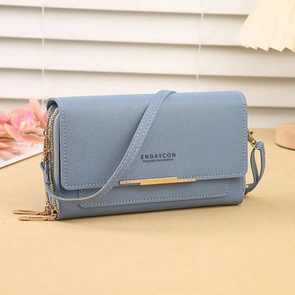 Nueva billetera para mujer, bolso de hombro multifuncional de estilo coreano, bolso de mano de longitud media y monedero con cremallera.