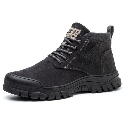 Zapatos de seguridad para hombre, antiperforación, indestructibles, zapatos de trabajo de moda, zapatos de trabajo para exteriores, botas con puntera de acero.