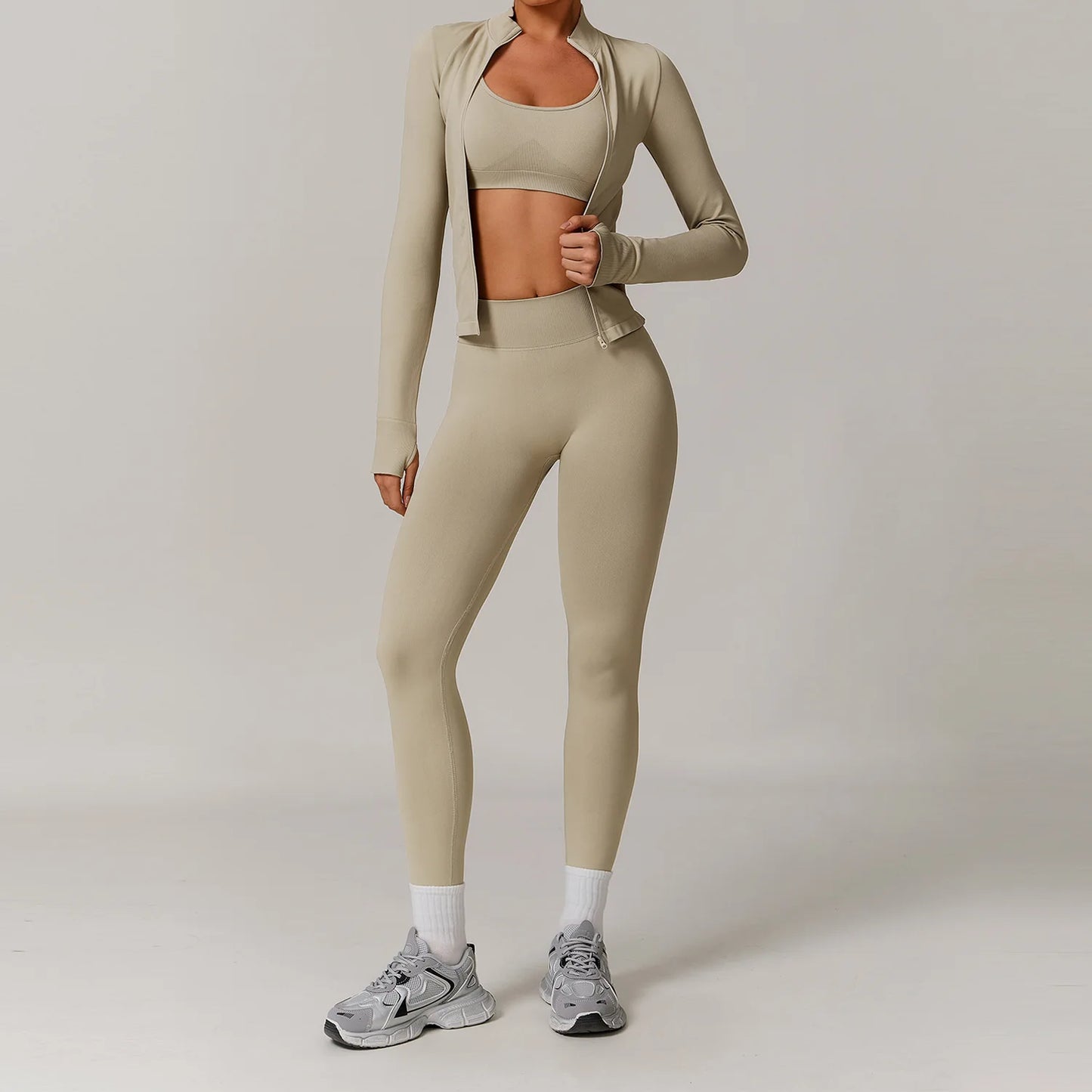 Conjunto de yoga deportivo sin costuras para mujer, 2 o 3 piezas, ropa deportiva para gimnasio, conjuntos de yoga para mujer, chándales, sujetador deportivo, leggings para gimnasio
