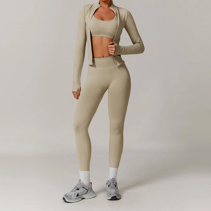 Conjunto de yoga deportivo sin costuras para mujer, 2 o 3 piezas, ropa deportiva para gimnasio, conjuntos de yoga para mujer, chándales, sujetador deportivo, leggings para gimnasio