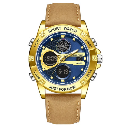 FOXBOX Relojes de lujo de moda para hombre, reloj de pulsera luminoso resistente al agua con fecha y doble horario para hombre, relojes de cuarzo para hombre, relojes masculinos