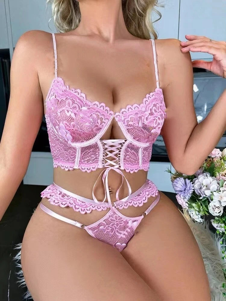 Ropa interior de lujo con cordones, conjuntos exóticos, conjuntos sexys, lencería íntima sensual, conjuntos delicados de Bilizna, ropa sexual caliente.
