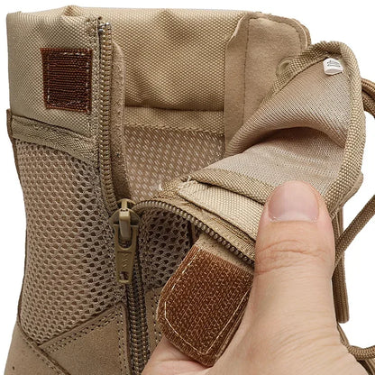 Summer Breathable Men Women Army Boots Military Tactical Airsoft Paintball Boots Side Zipper Male Desert Combat Ankle Boots