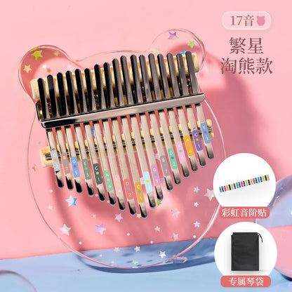 HLURU Kalimba 17, piano de pulgar de 21 teclas, cristal acrílico, Kalimba 17, piano de dedo de 21 teclas para principiantes y niños, instrumento de teclado