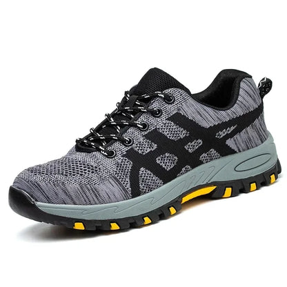 Botas de seguridad ligeras y transpirables para hombre con puntera de acero, anticaídas y antiperforación, resistentes al desgaste para obras de construcción.