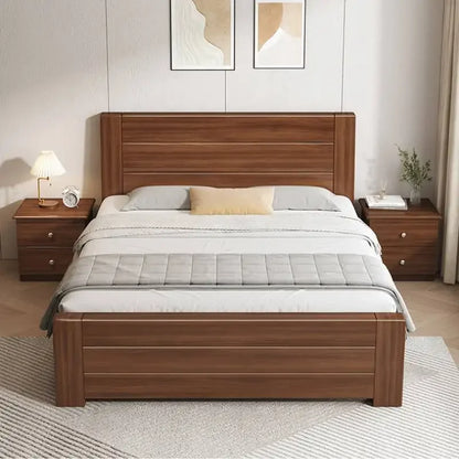 Cama de madera con almacenamiento, económica, elegante, bonita, de lujo, tamaño completo, con base de cama, tamaño queen, para el hogar, accesorios para el hogar