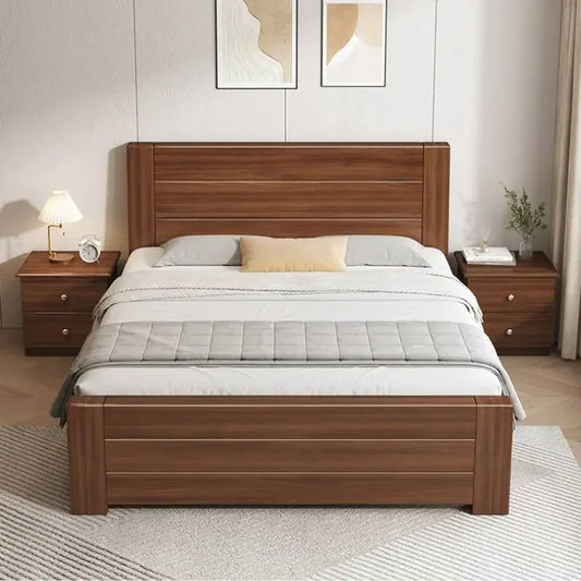 Cama de madera con almacenamiento, económica, elegante, bonita, de lujo, tamaño completo, con base de cama, tamaño queen, para el hogar, accesorios para el hogar