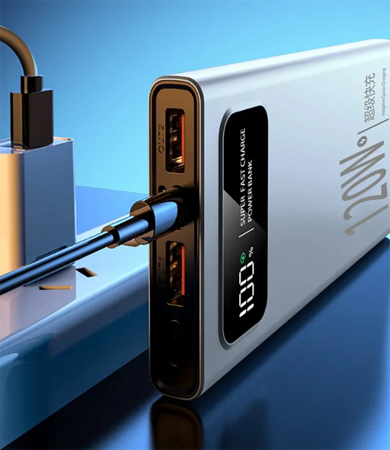 Banco de energía Xiaomi de 500.000 mAh y 120 W con carga ultrarrápida y pantalla digital de alta capacidad para iPhone, Samsung y Huawei.